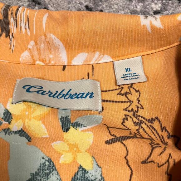 Vintage 90s Caribbean Hawaiian Shirt Floral Print Modal XL - Picture 3 of 6
